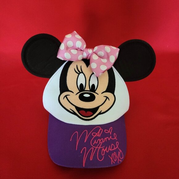 Disney Parks Minnie Mouse Ears Bow Pink Purple Visor Kids Youth - Picture 1 of 12